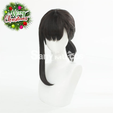 Anime Chainsaw Man Kobeni Higashiyama Dark Black Color Ponytail Cosplay Wig