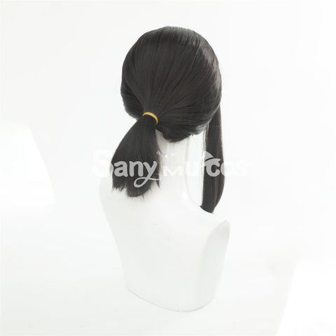 Anime Chainsaw Man Kobeni Higashiyama Dark Black Color Ponytail Cosplay Wig
