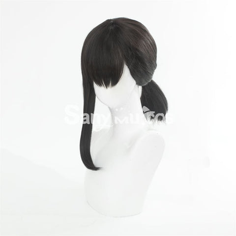 Anime Chainsaw Man Kobeni Higashiyama Dark Black Color Ponytail Cosplay Wig