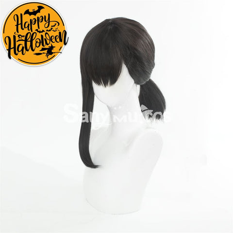 Anime Chainsaw Man Kobeni Higashiyama Dark Black Color Ponytail Cosplay Wig