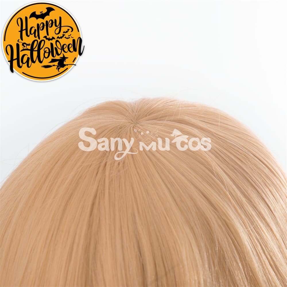 Anime Chainsaw Man Power Light Orange Color Long Blonde Curly Cosplay Wig