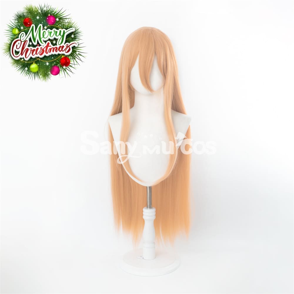 Anime Chainsaw Man Power Light Orange Color Long Blonde Curly Cosplay Wig