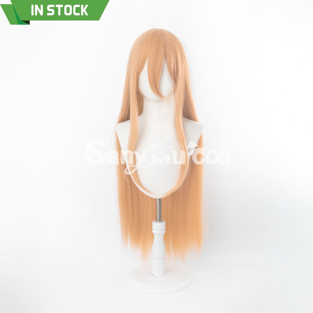 Anime Chainsaw Man Power Light Orange Color Long Blonde Curly Cosplay Wig