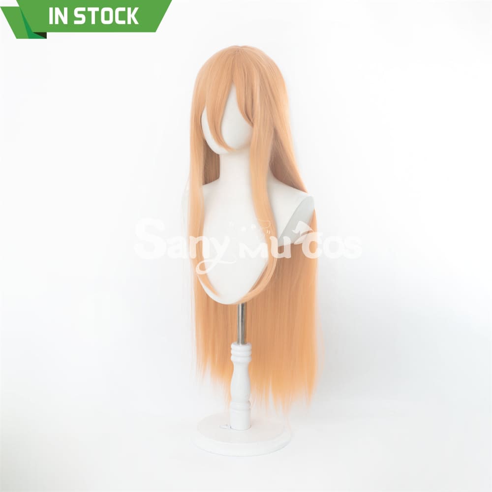 Anime Chainsaw Man Power Light Orange Color Long Blonde Curly Cosplay Wig