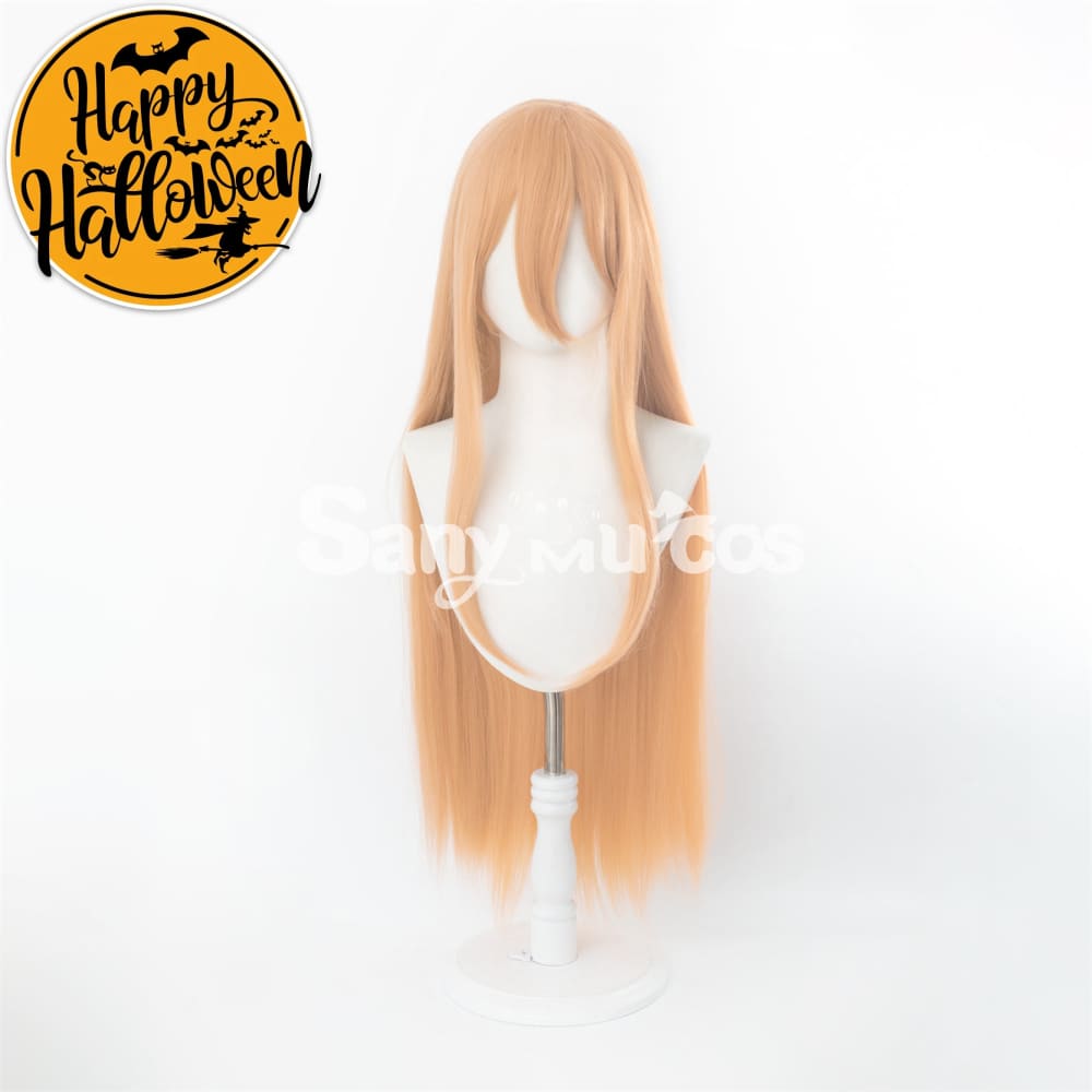 Anime Chainsaw Man Power Light Orange Color Long Blonde Curly Cosplay Wig