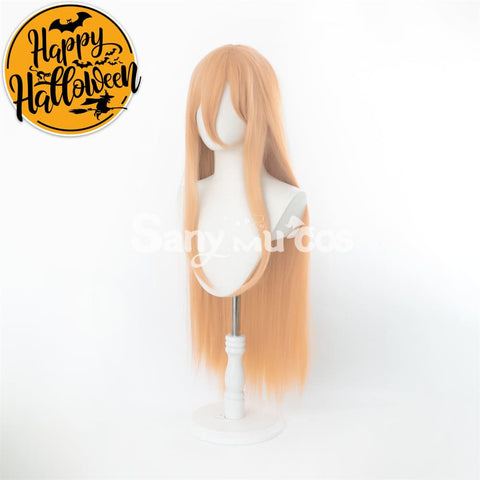 Anime Chainsaw Man Power Light Orange Color Long Blonde Curly Cosplay Wig