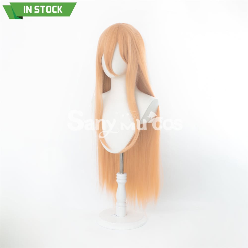 Anime Chainsaw Man Power Light Orange Color Long Blonde Curly Cosplay Wig