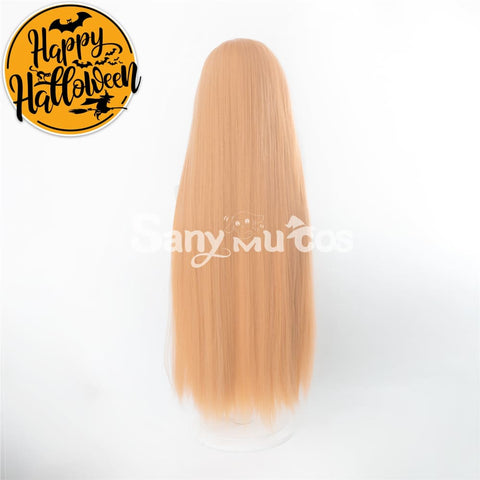 Anime Chainsaw Man Power Light Orange Color Long Blonde Curly Cosplay Wig