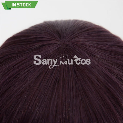 Anime Chainsaw Reze Dark Purple Color Tie-Hair Bun Cosplay Wig