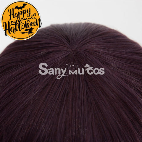 Anime Chainsaw Reze Dark Purple Color Tie-Hair Bun Cosplay Wig