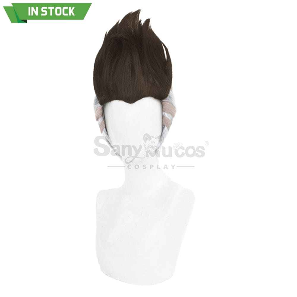 【In Stock】Anime Cyberpunk: Edgerunners Cosplay David Brown And Silver Short Wig Wigs