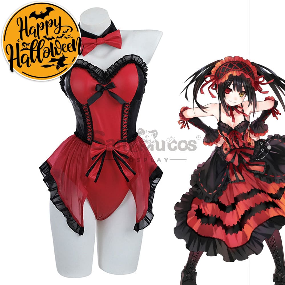 【In Stock】Anime Date A Live Cosplay Kurumi Tokisaki Bunny Girl Costume Costumes