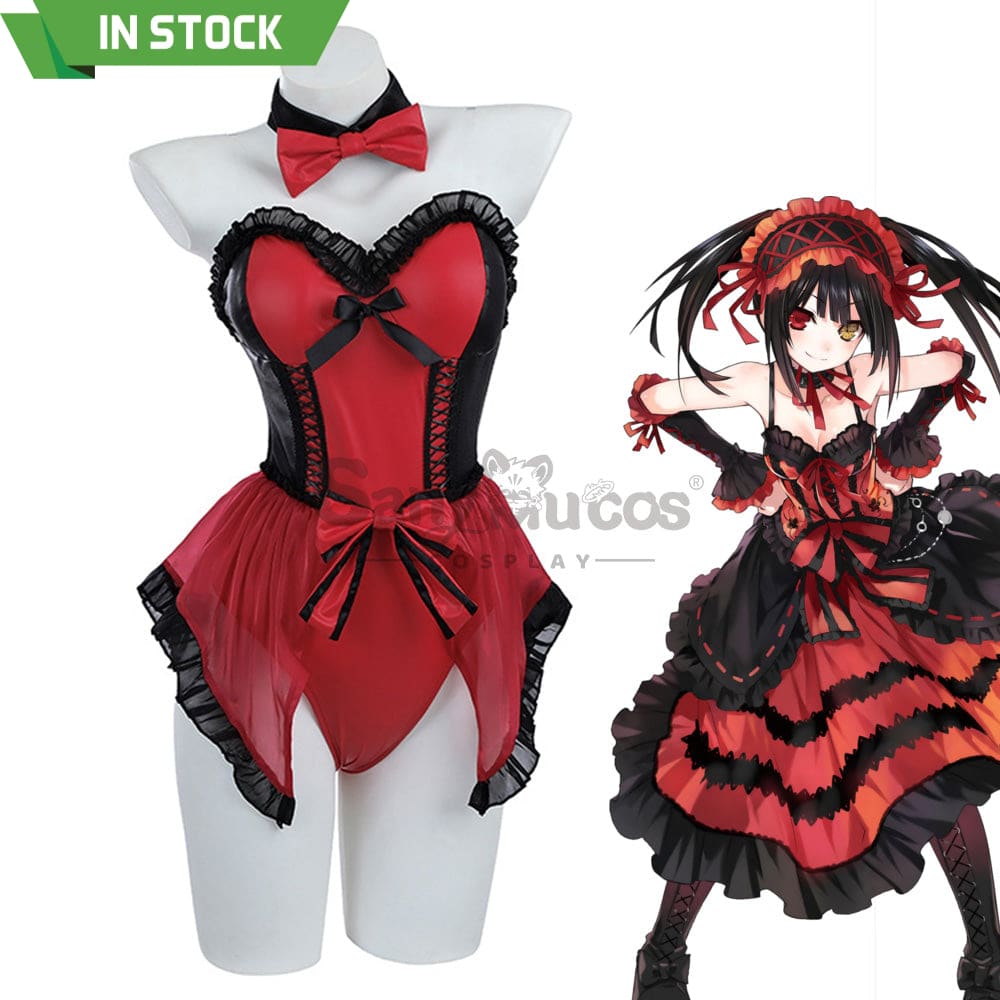 【In Stock】Anime Date A Live Cosplay Kurumi Tokisaki Bunny Girl Costume Costumes