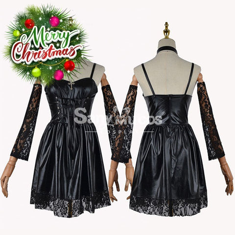 【In Stock】Anime Death Note Cosplay Costume Misa Amane Women Black Dress Halloween Costumes