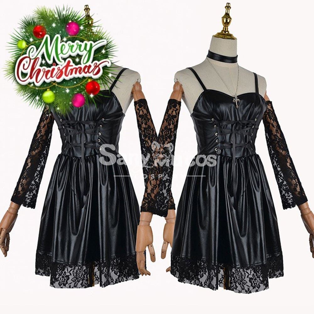 【In Stock】Anime Death Note Cosplay Costume Misa Amane Women Black Dress Halloween Costumes