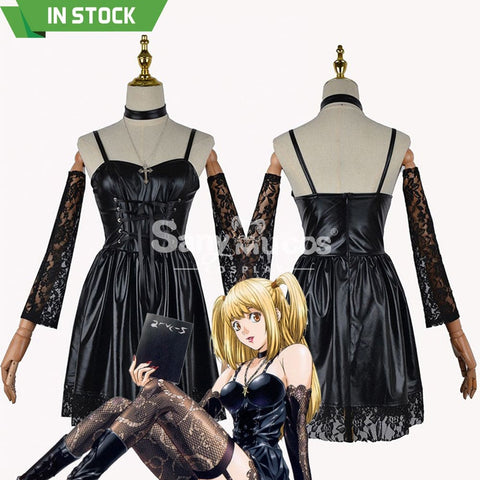 【In Stock】Anime Death Note Cosplay Costume Misa Amane Women Black Dress Halloween Costumes