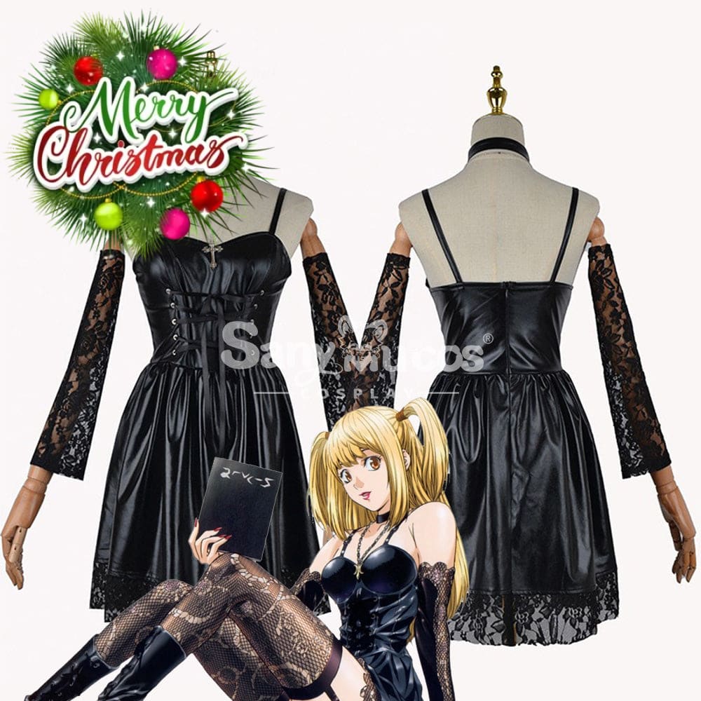 【In Stock】Anime Death Note Cosplay Costume Misa Amane Women Black Dress Halloween Costumes