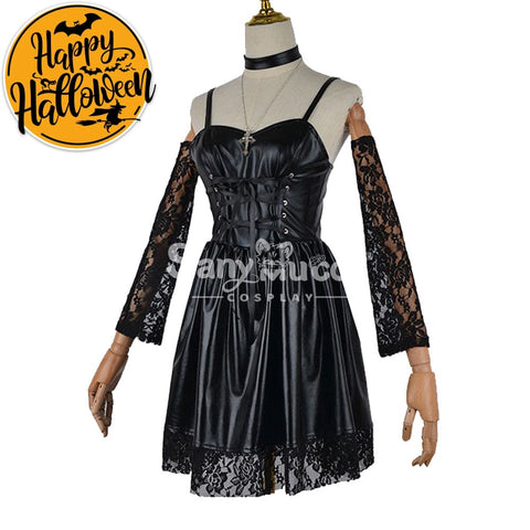 【In Stock】Anime Death Note Cosplay Costume Misa Amane Women Black Dress Halloween Costumes