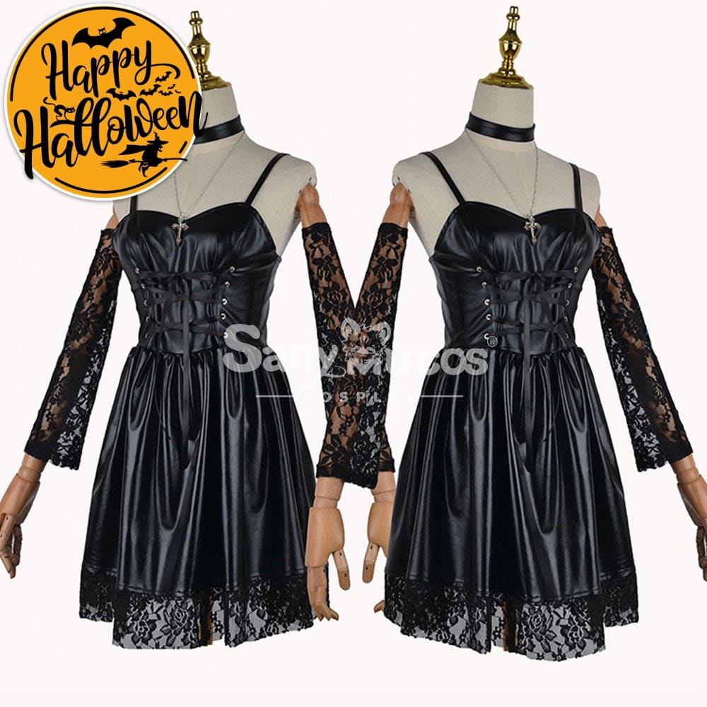 【In Stock】Anime Death Note Cosplay Costume Misa Amane Women Black Dress Halloween Costumes
