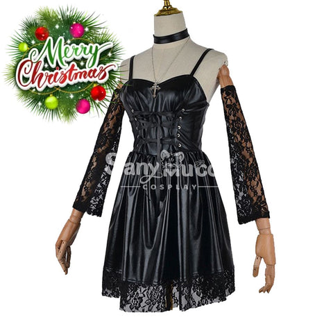 【In Stock】Anime Death Note Cosplay Costume Misa Amane Women Black Dress Halloween Costumes