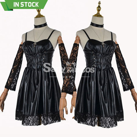 【In Stock】Anime Death Note Cosplay Costume Misa Amane Women Black Dress Halloween Costumes