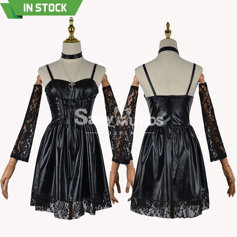 【In Stock】Anime Death Note Cosplay Costume Misa Amane Women Black Dress Halloween Costumes