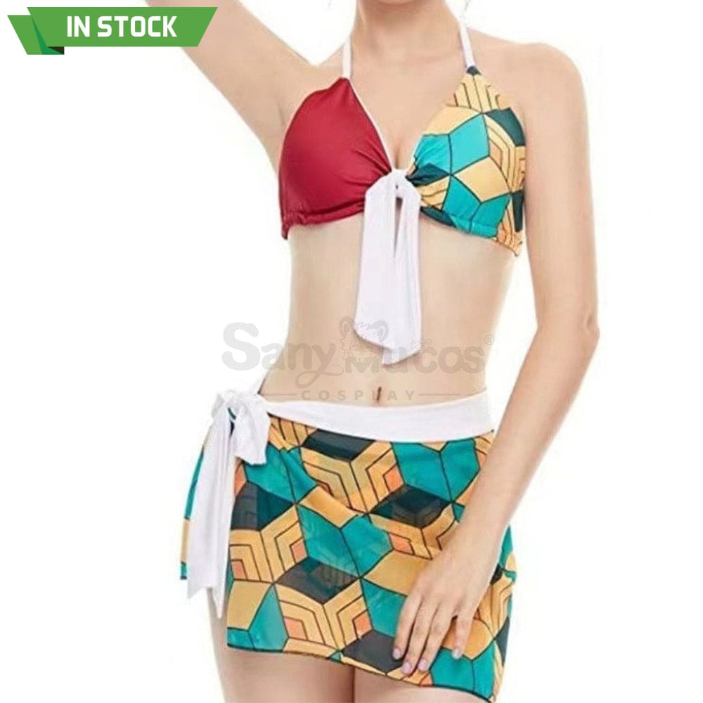 【In Stock】Anime Demon Slayer Cosplay Giyu Tomioka Bikini Swimsuit Costume Costumes