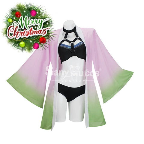 【In Stock】Anime Demon Slayer Cosplay Kanroji Mitsuri Bikini Swimsuit Costume Costumes