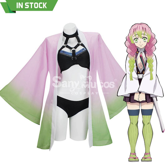 【In Stock】Anime Demon Slayer Cosplay Kanroji Mitsuri Bikini Swimsuit Costume Costumes 1000