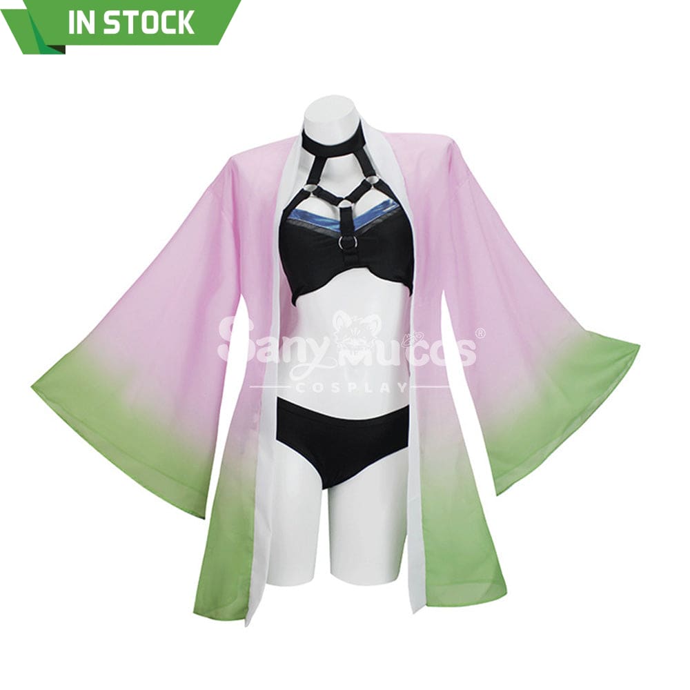 【In Stock】Anime Demon Slayer Cosplay Kanroji Mitsuri Bikini Swimsuit Costume Costumes