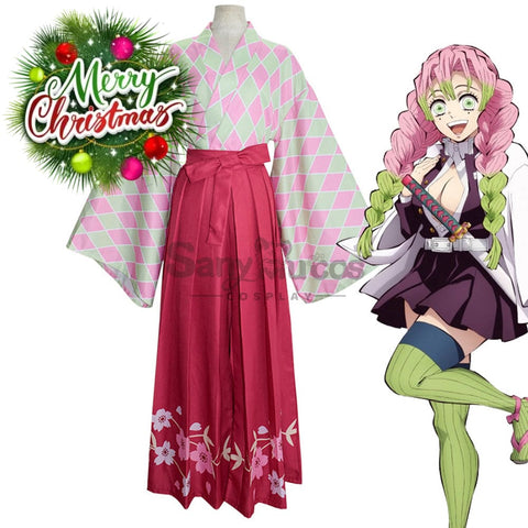 【In Stock】Anime Demon Slayer Cosplay Kanroji Mitsuri Kisatsutai Kimono Costume Costumes