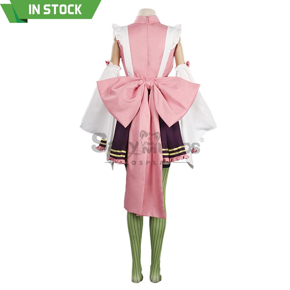 【In Stock】Anime Demon Slayer Cosplay Kanroji Mitsuri Pink Maid Suit Costume Costumes