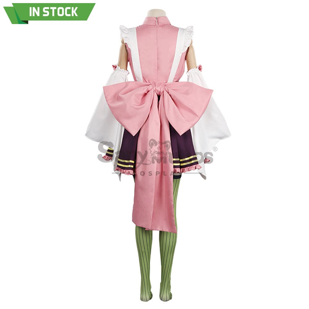 【In Stock】Anime Demon Slayer Cosplay Kanroji Mitsuri Pink Maid Suit Costume Costumes