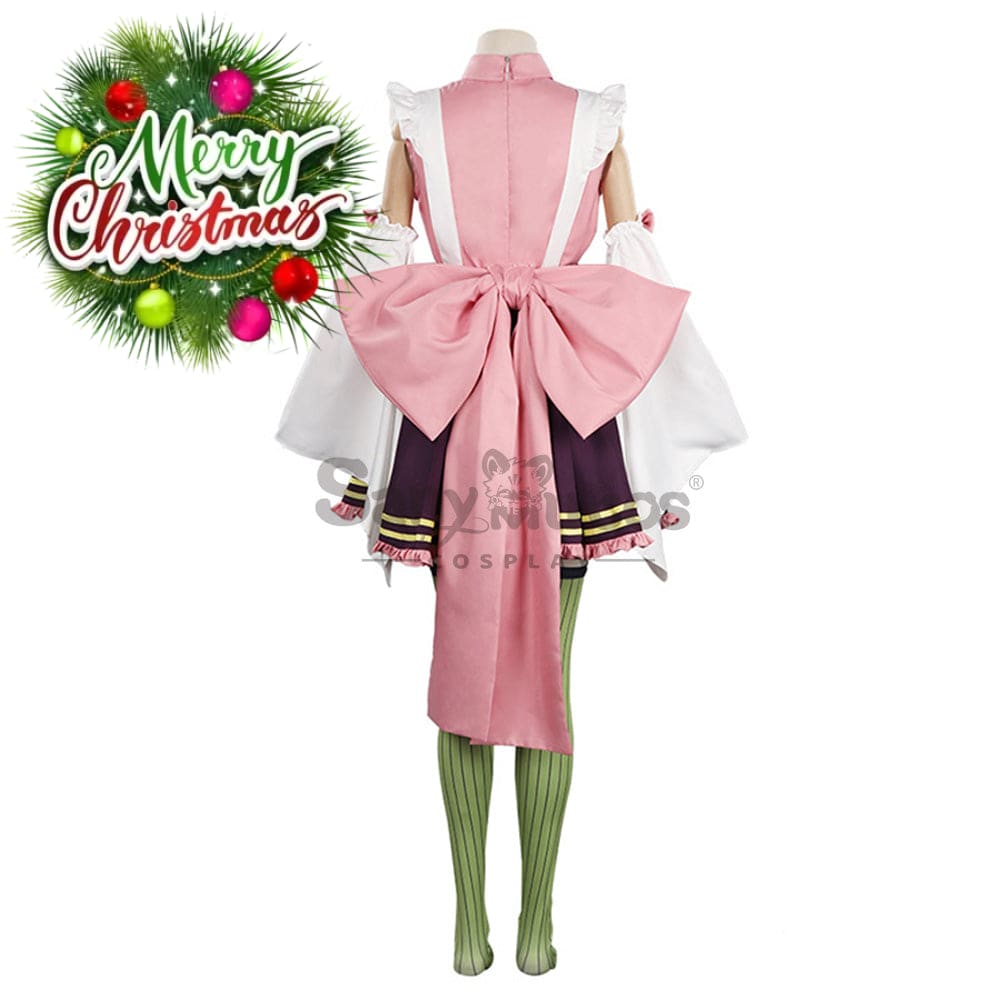 【In Stock】Anime Demon Slayer Cosplay Kanroji Mitsuri Pink Maid Suit Costume Costumes