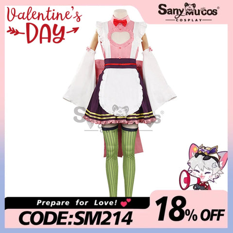 【In Stock】Anime Demon Slayer Cosplay Kanroji Mitsuri Pink Maid Suit Costume Costumes