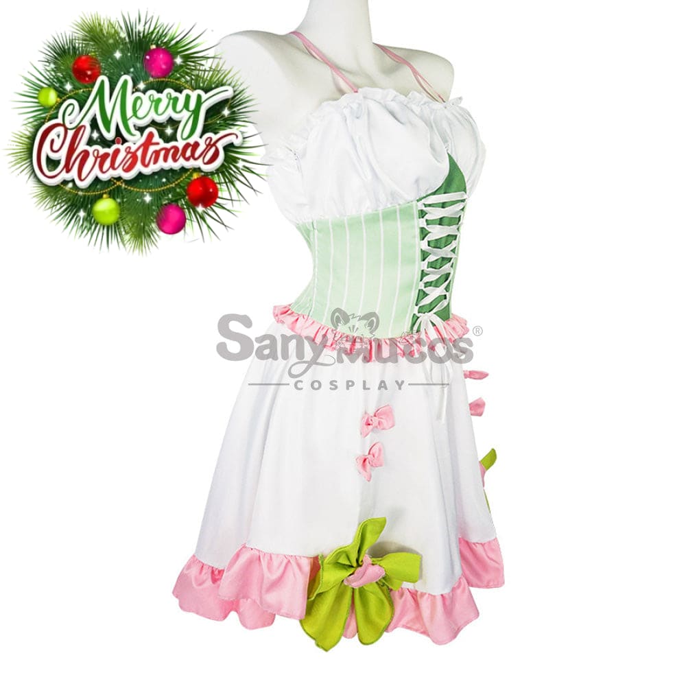 【In Stock】Anime Demon Slayer Cosplay Kanroji Mitsuri White Maid Suit Costume Costumes