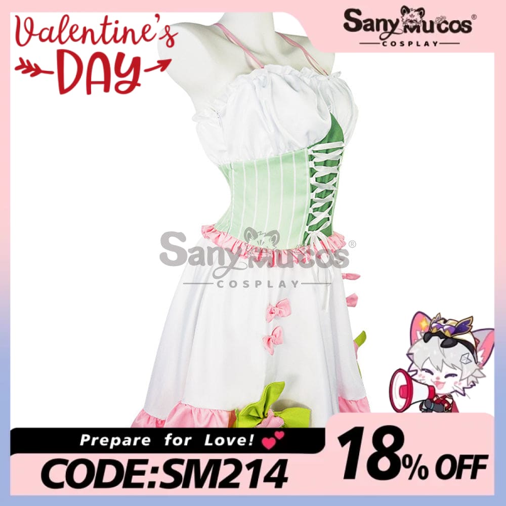 【In Stock】Anime Demon Slayer Cosplay Kanroji Mitsuri White Maid Suit Costume Costumes