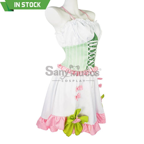 【In Stock】Anime Demon Slayer Cosplay Kanroji Mitsuri White Maid Suit Costume Costumes