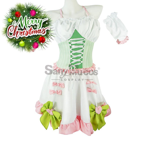 【In Stock】Anime Demon Slayer Cosplay Kanroji Mitsuri White Maid Suit Costume Costumes