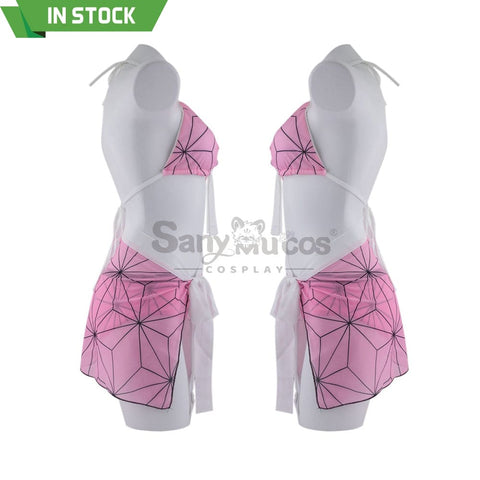 【In Stock】Anime Demon Slayer Cosplay Nezuko Kamado Bikini Swimsuit Costume Costumes