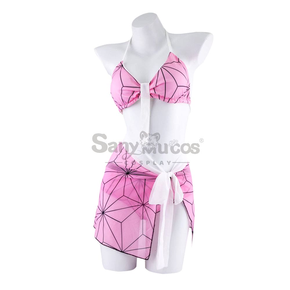 【In Stock】Anime Demon Slayer Cosplay Nezuko Kamado Bikini Swimsuit Costume Costumes