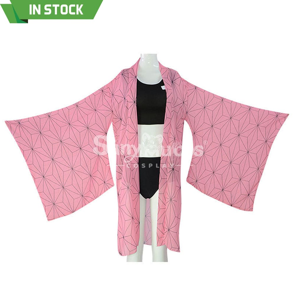 【In Stock】Anime Demon Slayer Cosplay Swimsuit Cloak Costume Kamado Nezuko / S Costumes