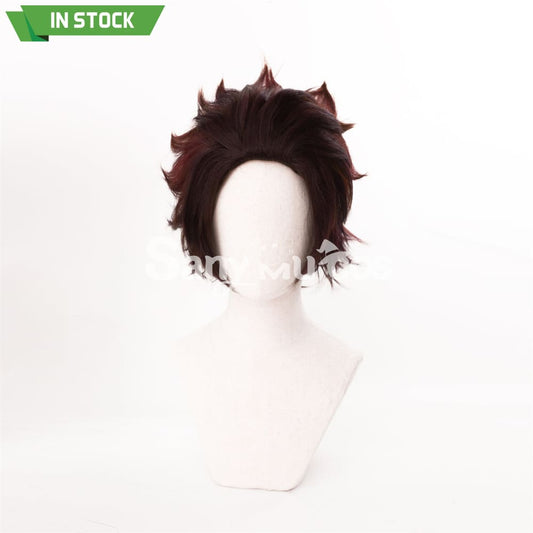 Anime Demon Slayer: Kimetsu no Yaiba Kamado Tanjirou Cosplay Wig 1000