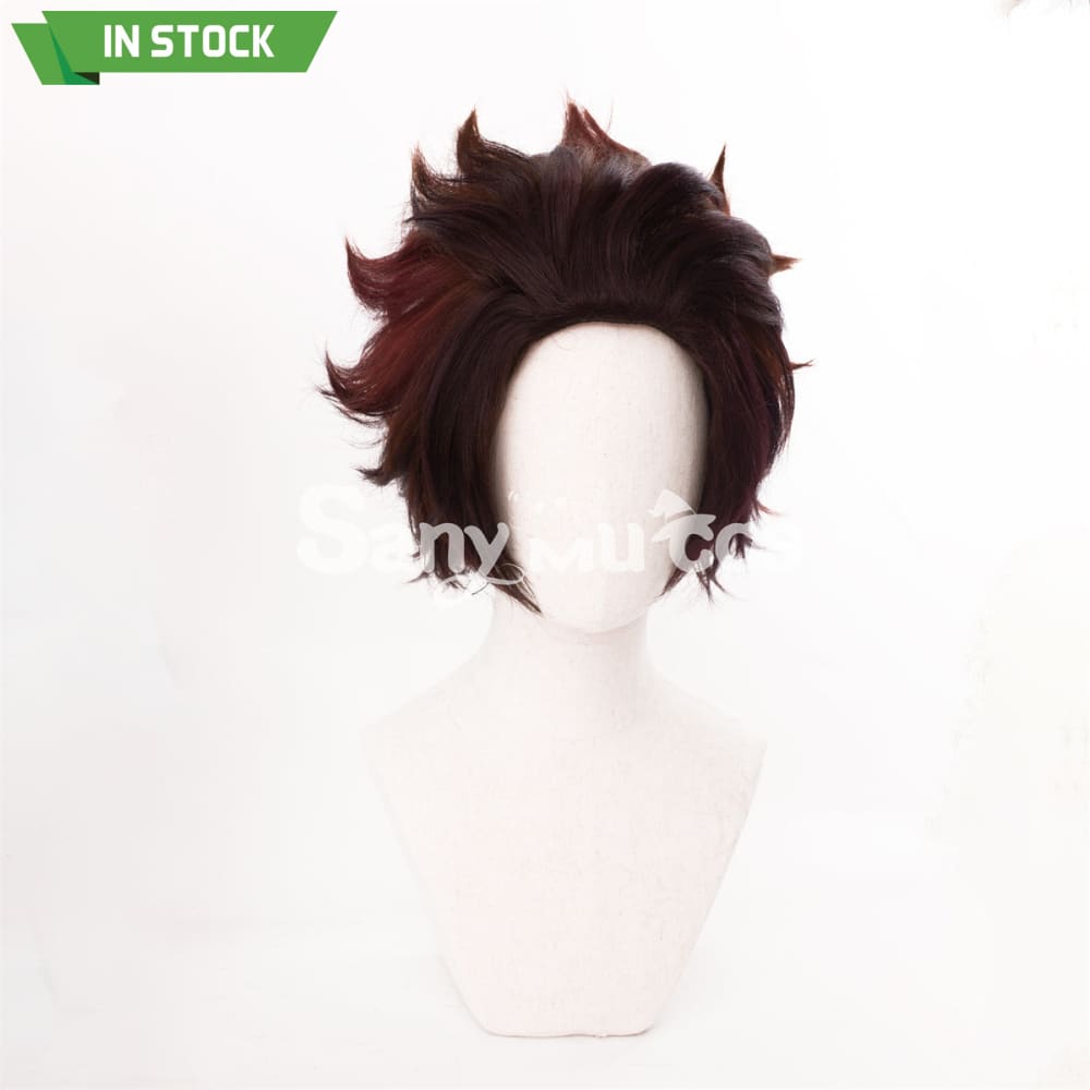 Anime Demon Slayer: Kimetsu no Yaiba Kamado Tanjirou Cosplay Wig