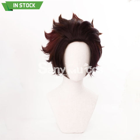 Anime Demon Slayer: Kimetsu no Yaiba Kamado Tanjirou Cosplay Wig