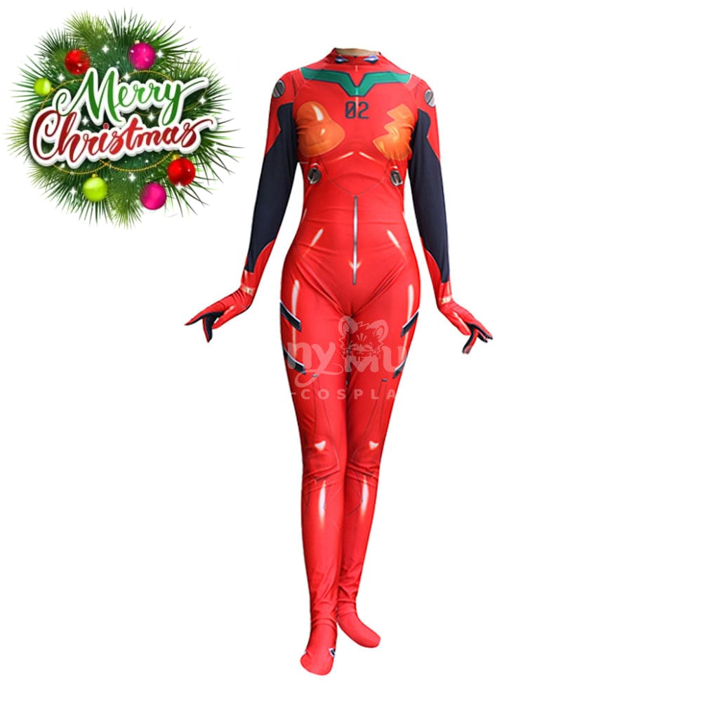 【In Stock】Anime Eva Neon Genesis Evangelion Cosplay Bodysuit Jumpsuit Costume Asuka 1 / S Costumes