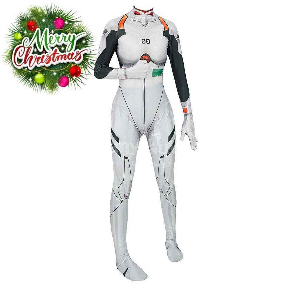 【In Stock】Anime Eva Neon Genesis Evangelion Cosplay Bodysuit Jumpsuit Costume Ayanami Rei 1 / S