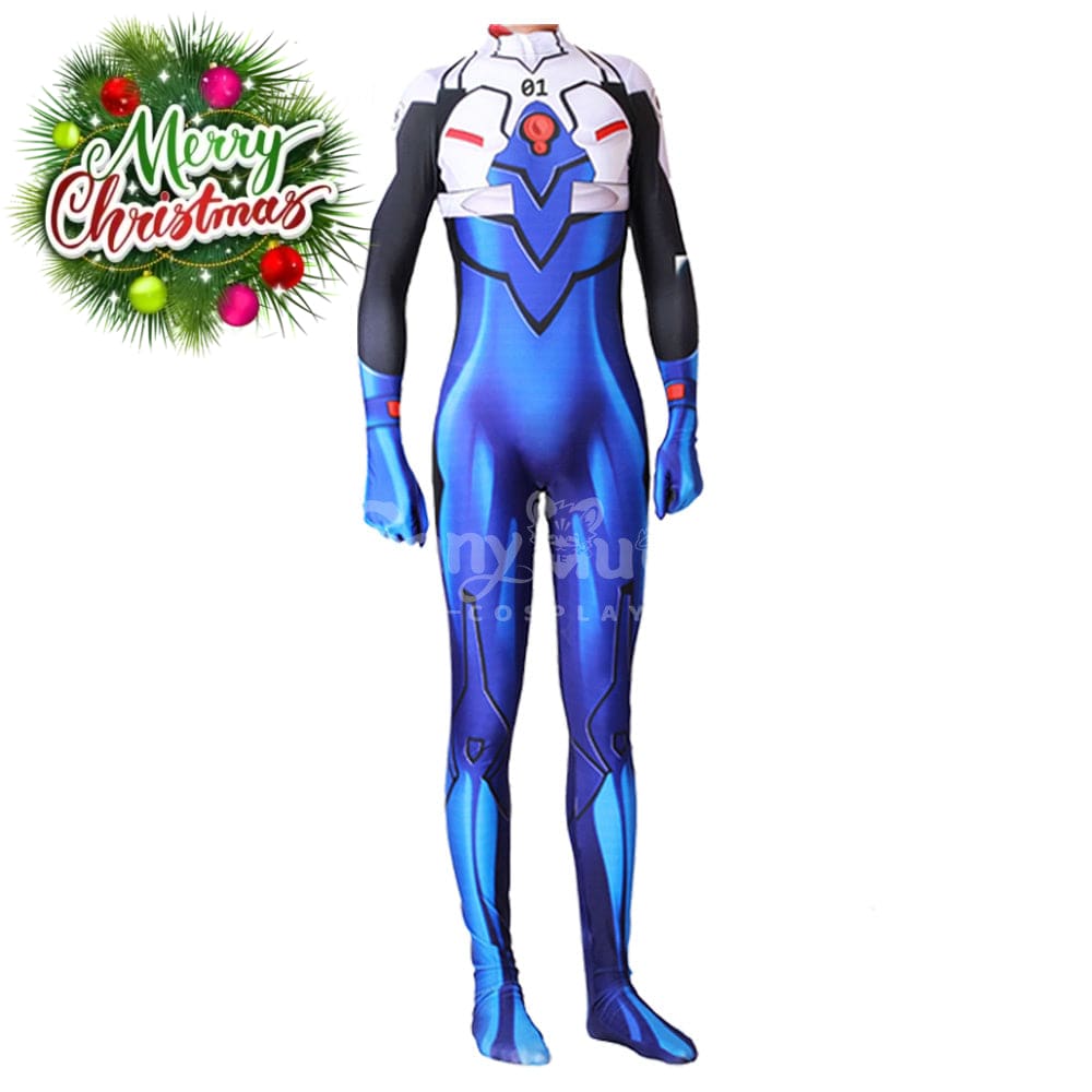 【In Stock】Anime Eva Neon Genesis Evangelion Cosplay Bodysuit Jumpsuit Costume Ikari Shinji / S