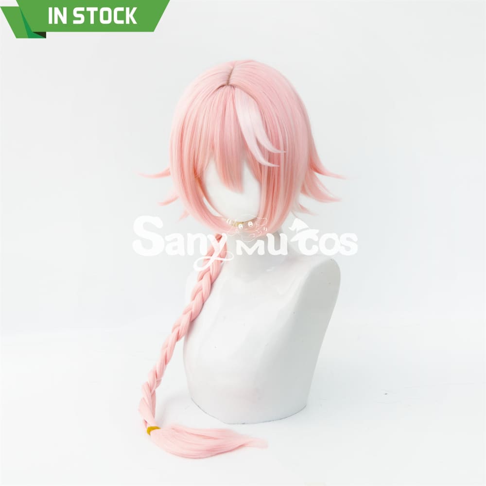 Anime Fate Apocrypha Astolfo Pink White Mixed Long Braid Cosplay Wig