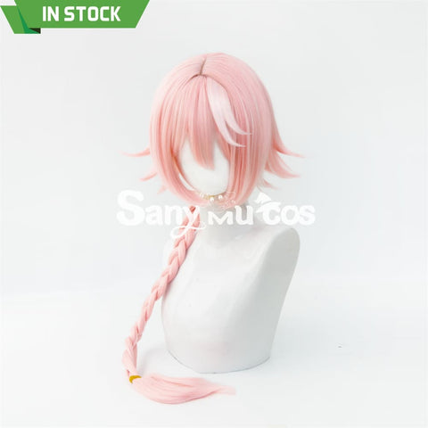 Anime Fate Apocrypha Astolfo Pink White Mixed Long Braid Cosplay Wig